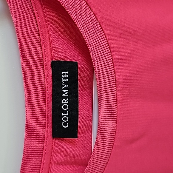 Color Myth Hot Pink Dress With Sequins Sleeves in Women's Size Medium EUC - Picture 2 of 7